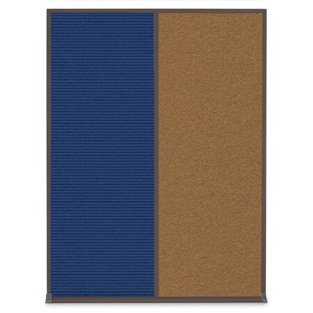 United Visual Products Single Door Radius Corkboard, 36"X36", S UV8002-SATIN-COBACC